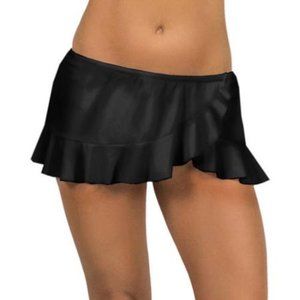 new Swim skirt 2X black ruffled w attached bikini bottom Flirty flowing ruffled